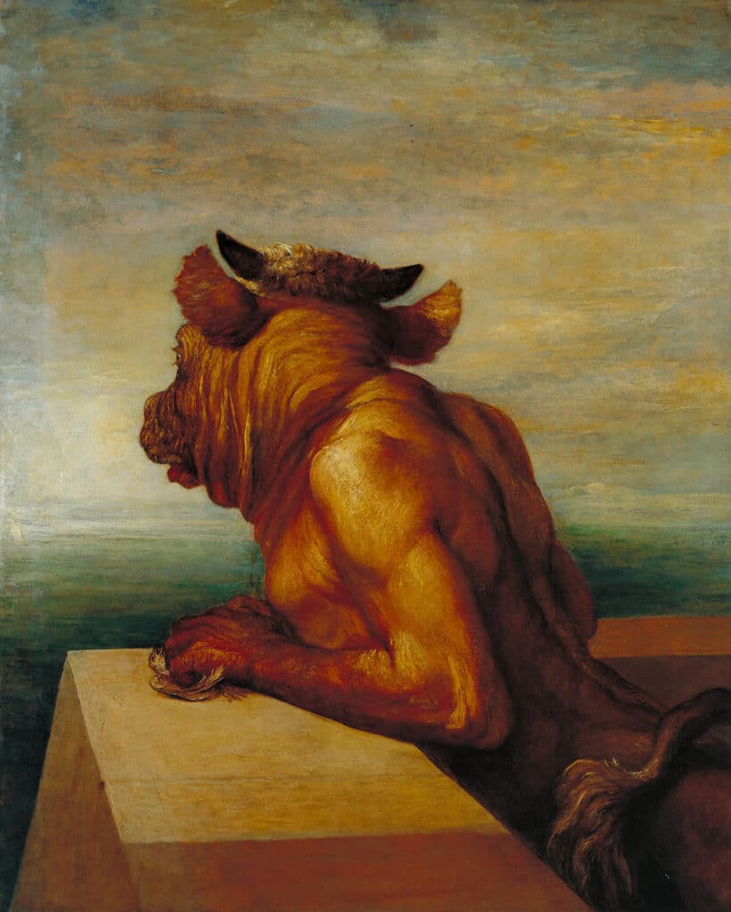 George Frederic Watts, Le minotaure, huile sur toile, 1885.