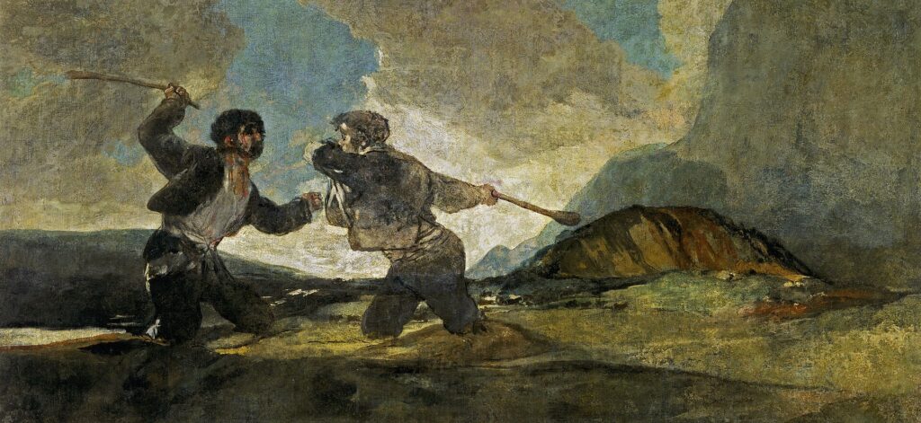 Goya duel au gourdin Michel Serres